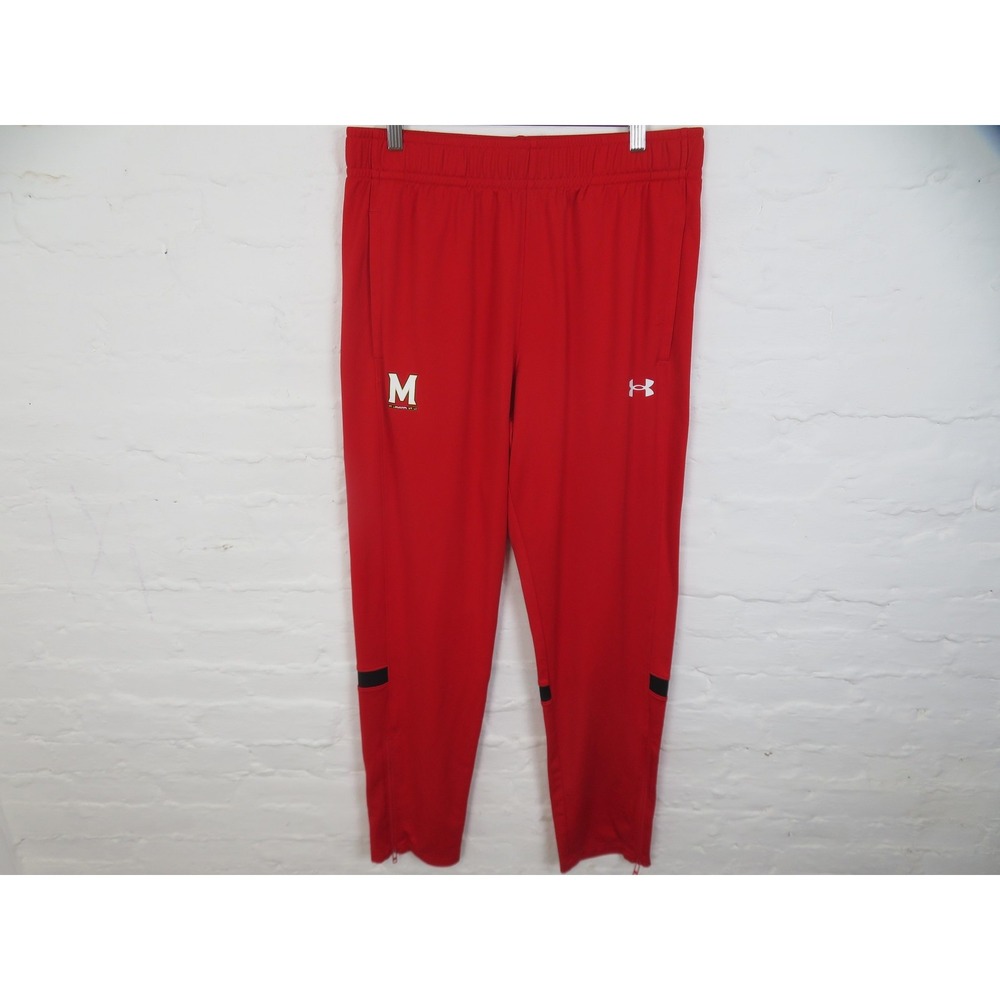 Maryland Terrapins Sweatpants Men Large Under Armour Red NCAA Football Training